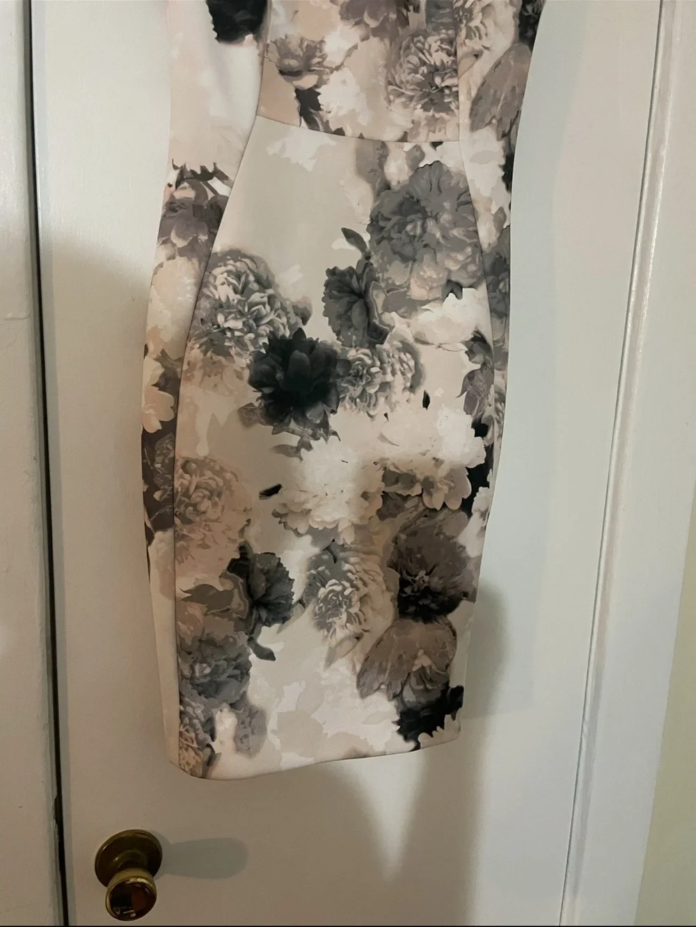 Calvin Klein Neutral Floral Midi Sheath Dress size 4